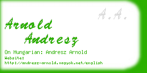 arnold andresz business card